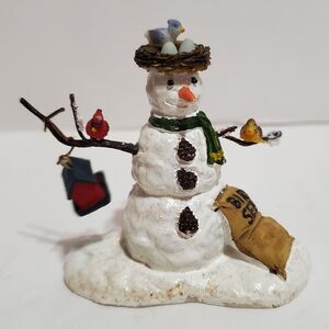 Lemax Fine Feathered Friends #213801 Snowman w/ Birds Christmas Village
